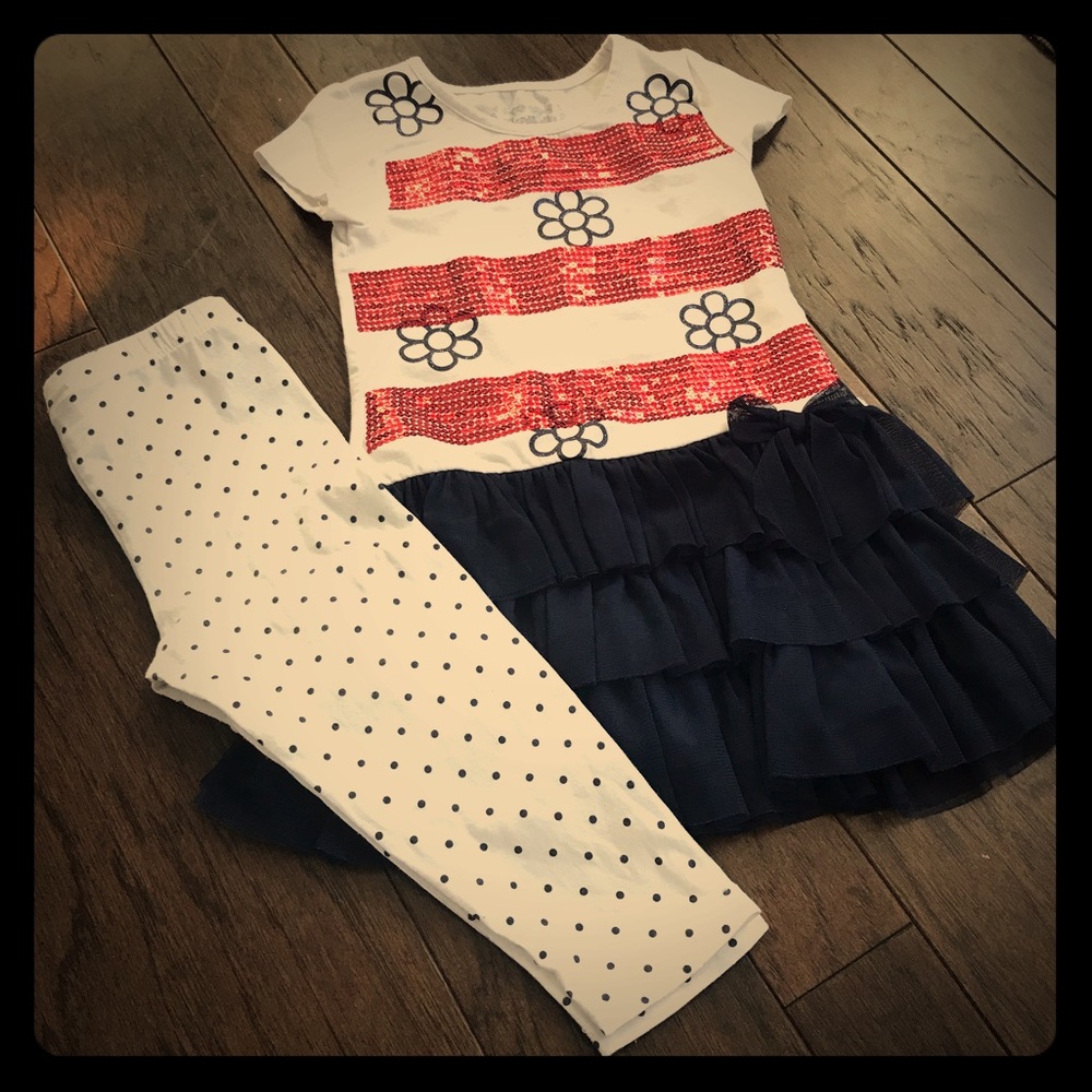 Girl’s 2-Piece Patriotic Legging Set